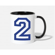 Number 2 White/Black Mugs